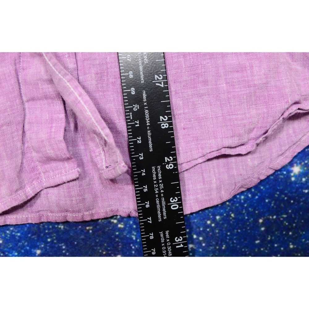UNTUCKit Shirt Mens Large Purple Linen Slim Fit‎ Long Sleeve Button Down Casual - Picture 8 of 8